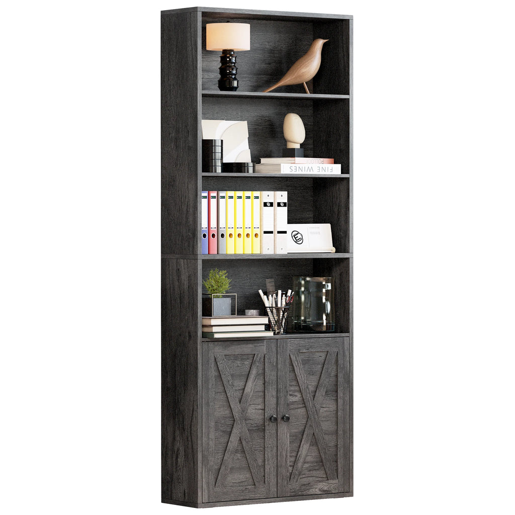 Industrial Bookcase with Doors