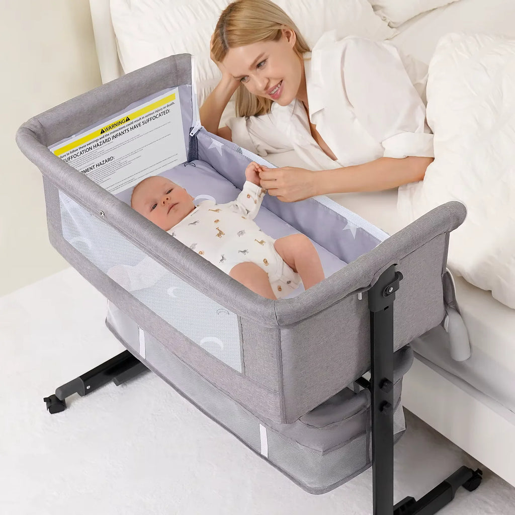 Portable 3 in 1 Foldable Bedside Bassinet Crib