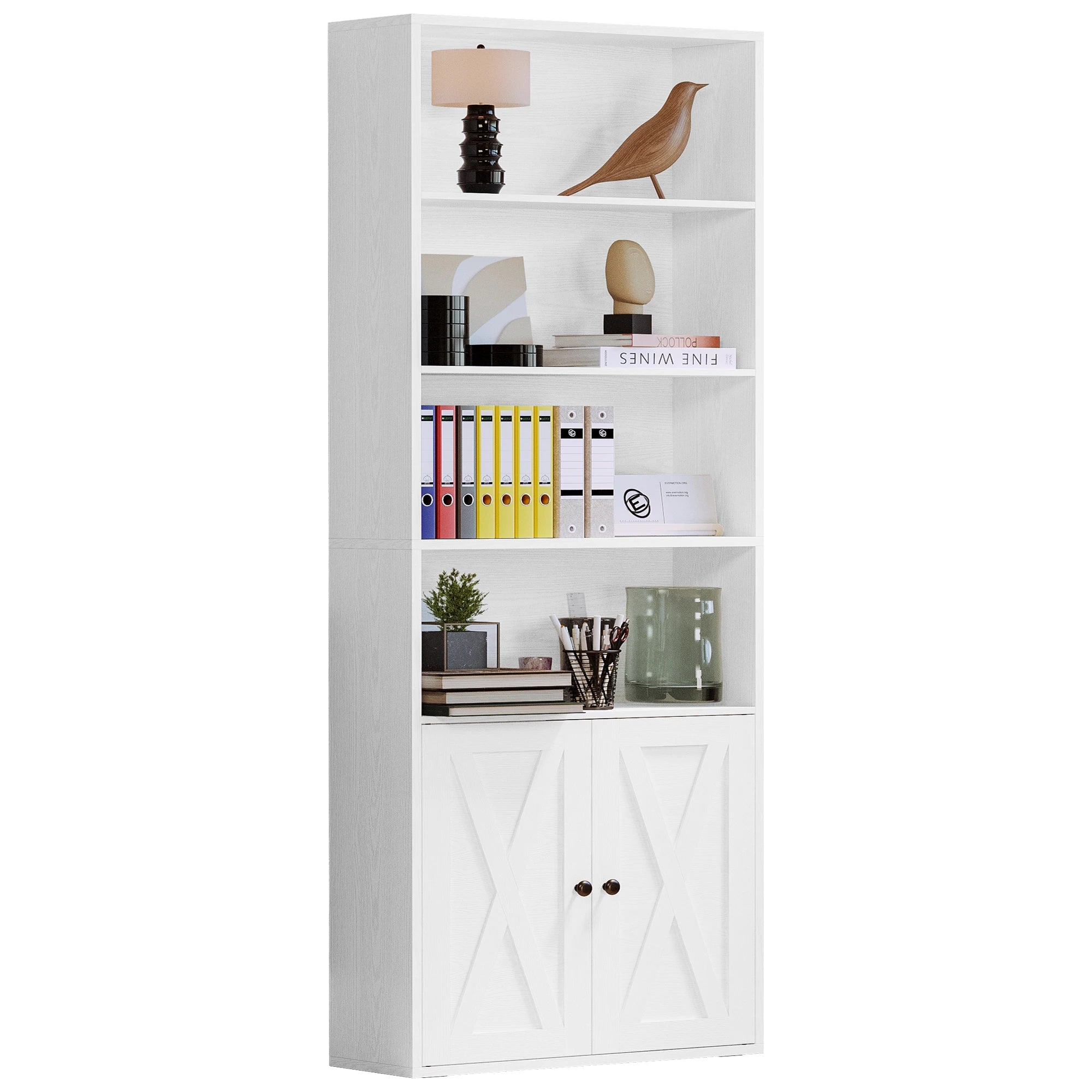 Industrial Bookcase with Doors