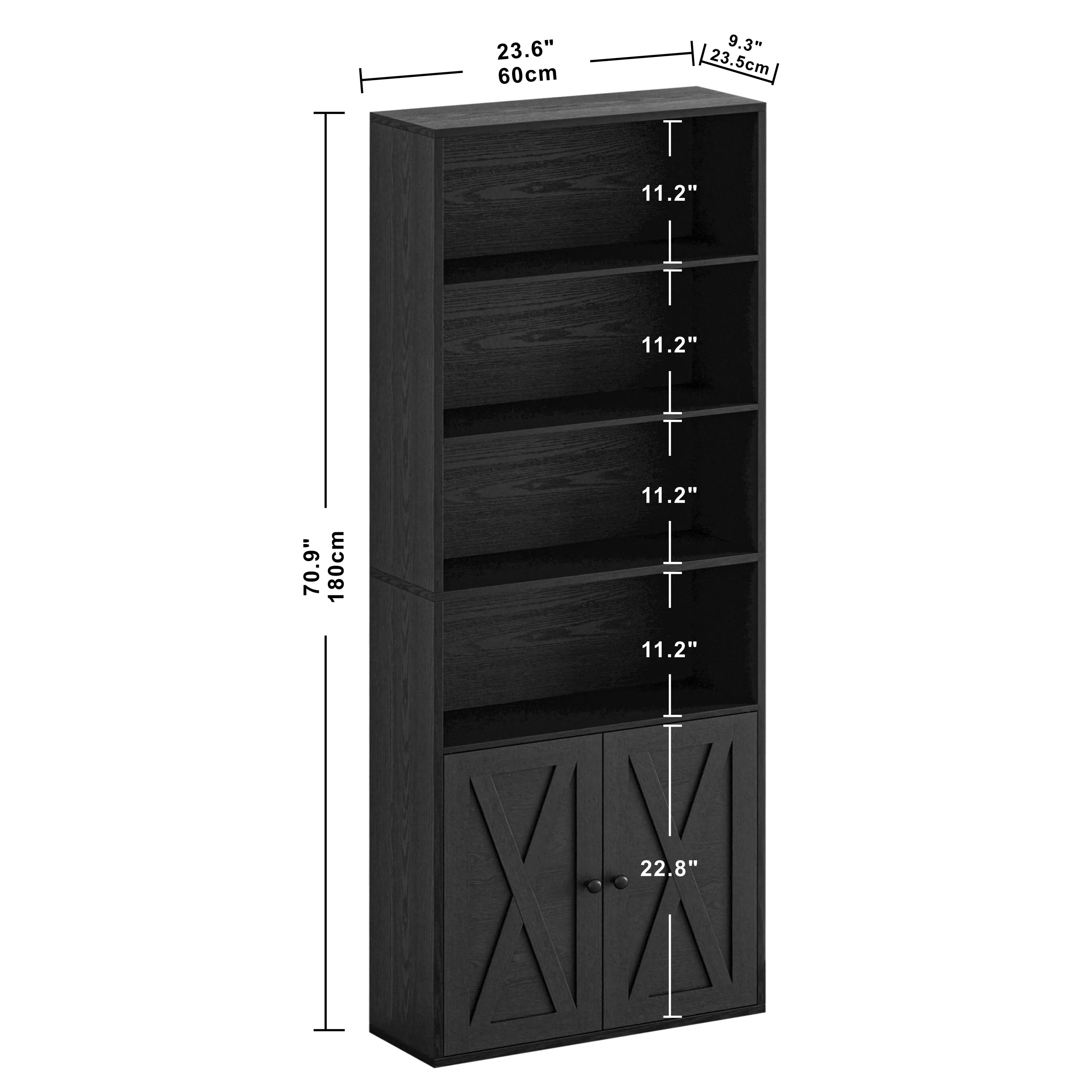 Industrial Bookcase with Doors