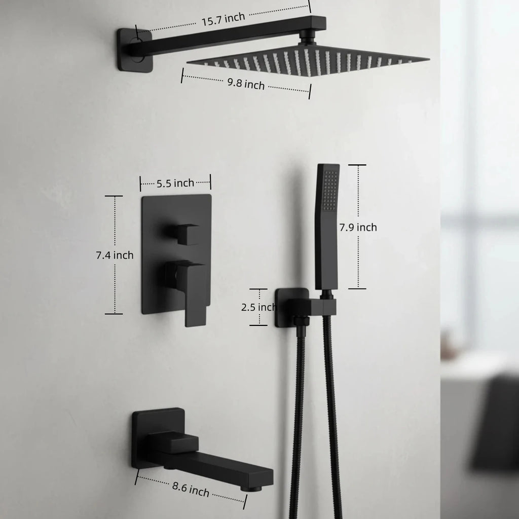 Rain Shower System with Tub Spout & Handheld
