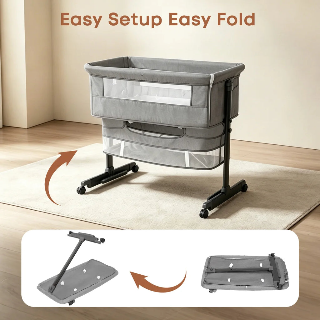 Portable 3 in 1 Foldable Bedside Bassinet Crib