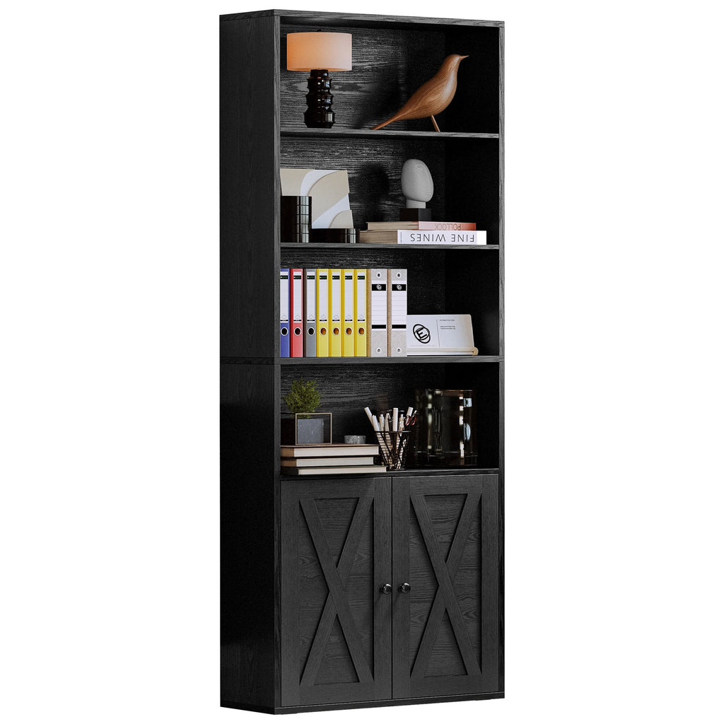 Industrial Bookcase with Doors