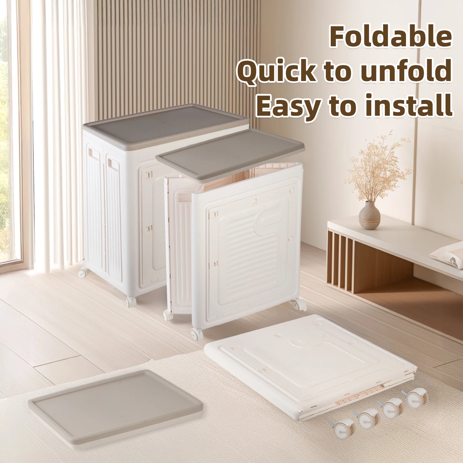 Foldable Storage Box with Wheels