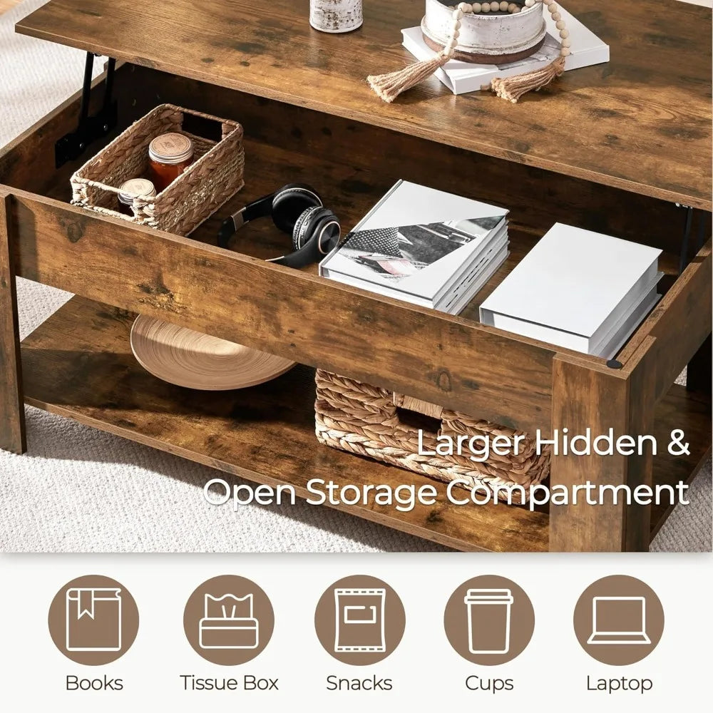 Lift Top Coffee Table with Hidden Compartment