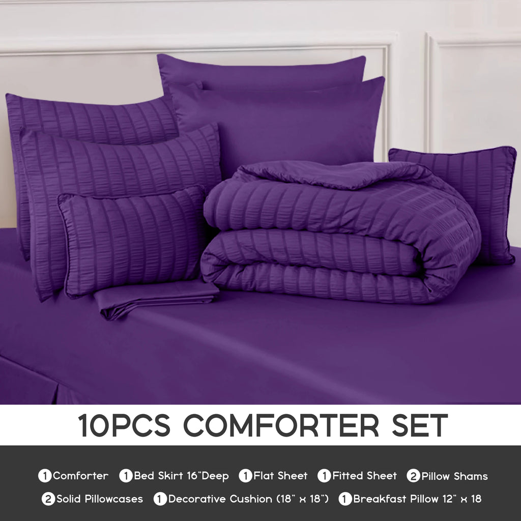 10 Piece Comforter Set Bed in a Bag