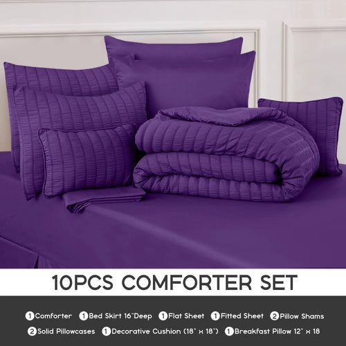 10 Piece Comforter Set Bed in a Bag
