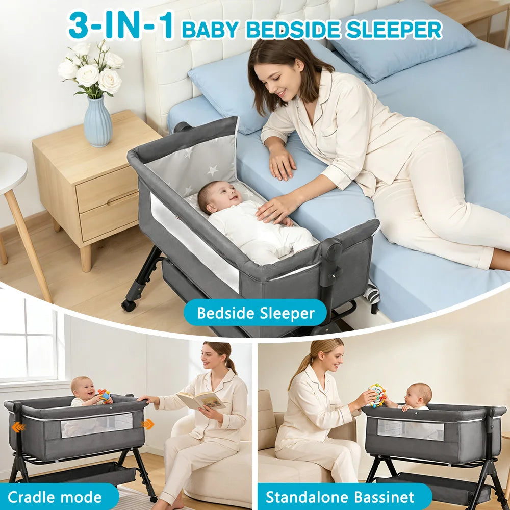 3 in 1 Baby Bassinet Bedside Sleeper
