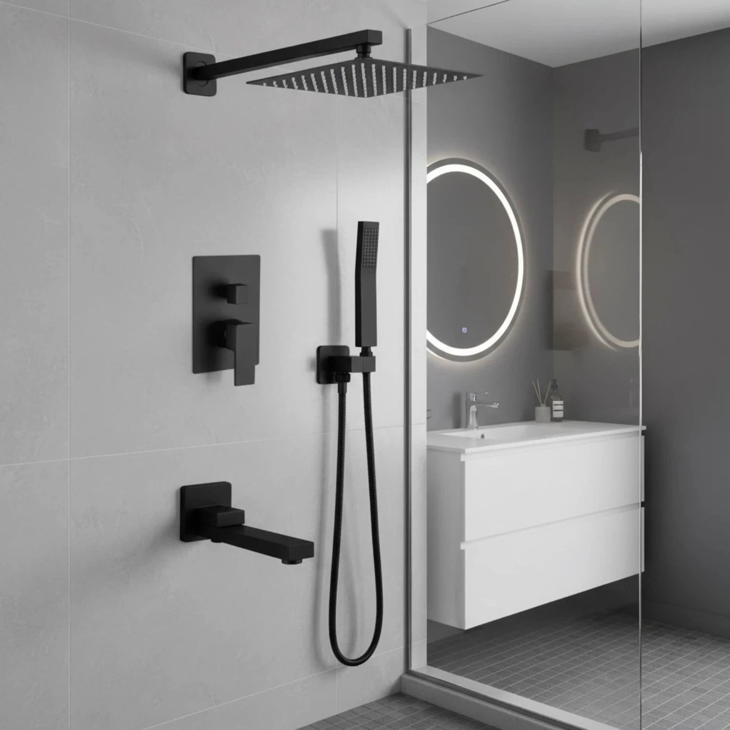 Rain Shower System with Tub Spout & Handheld