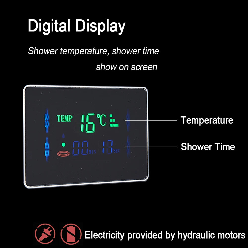 LED Jet Shower Waterfall Rain Shower