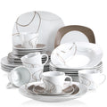 30-Piece Porcelain Ceramic Kitchen Dinner Plate Set