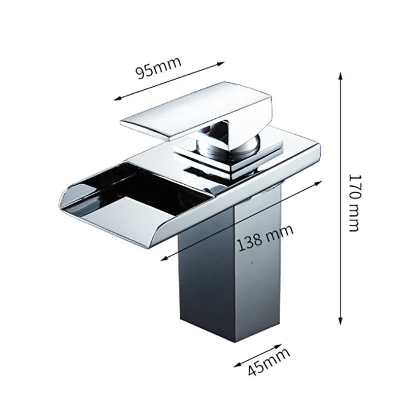LED Color Changing Waterfall Sink Faucet