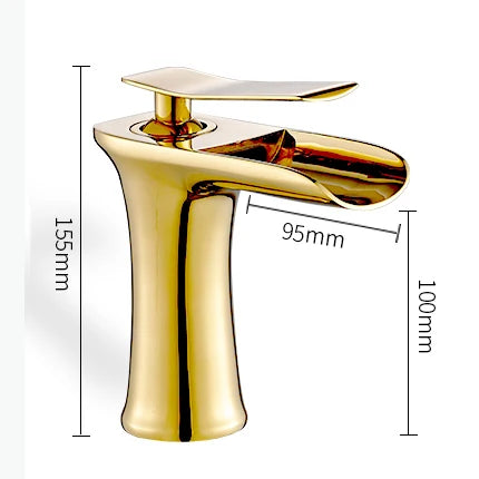 Black Basin Faucets Waterfall Bathroom Faucet Single handle Basin Mixer Tap Bath  Faucet Brass Sink Water Crane Silver 6009