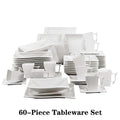 FLORA 30/60 Piece White Porcelain Dinner Set with 12