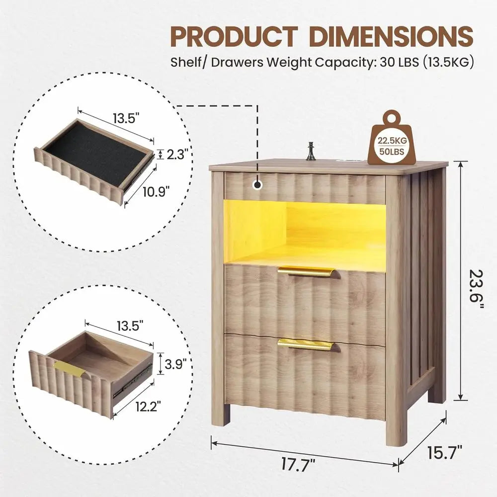LED Night Stand With Light & Gun Holder