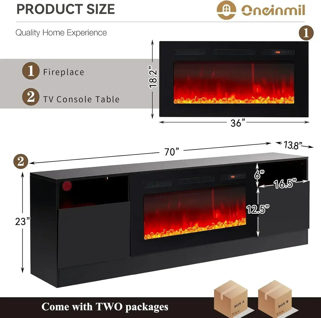 TV Stand with 36" Electric Fireplace