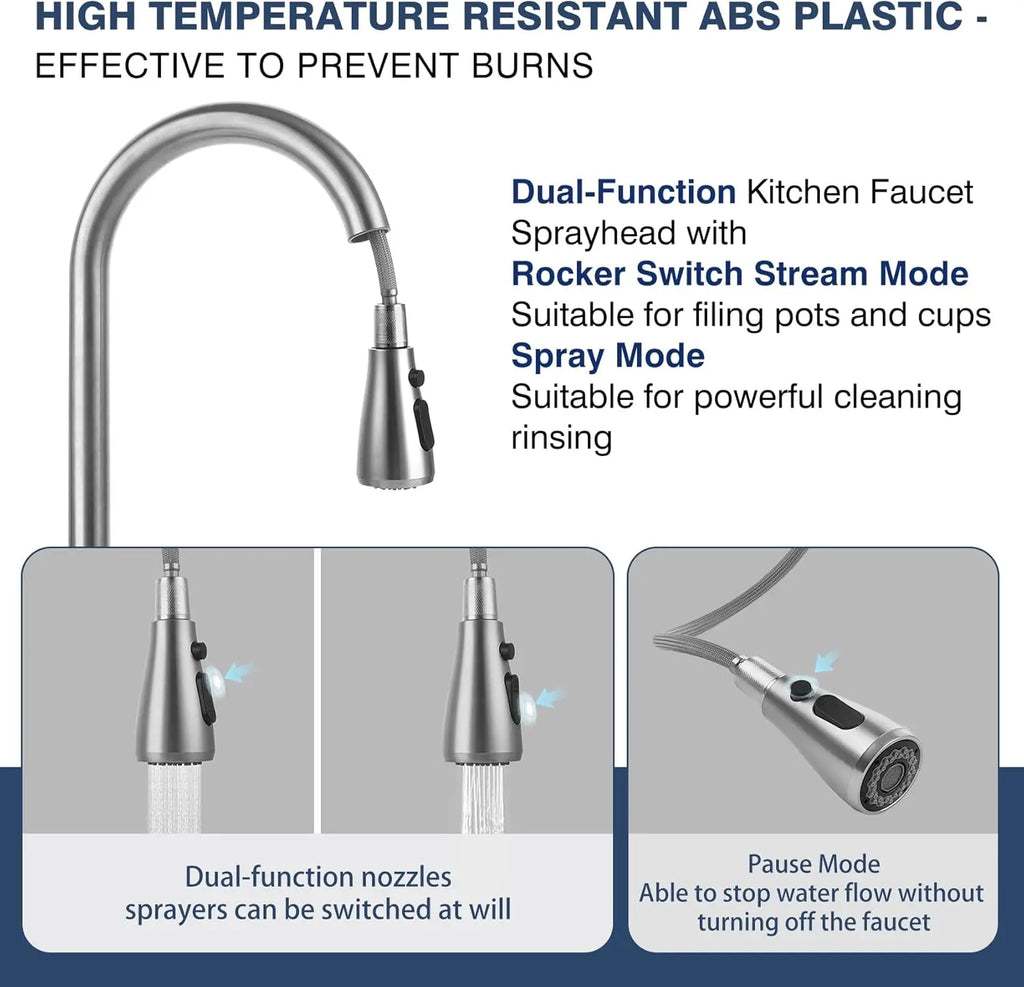 Stainless Steel Pull-Down Kitchen Faucet