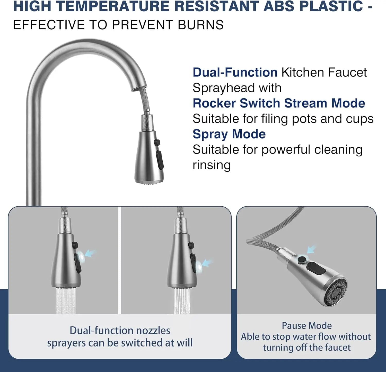 Stainless Steel Pull-Down Kitchen Faucet