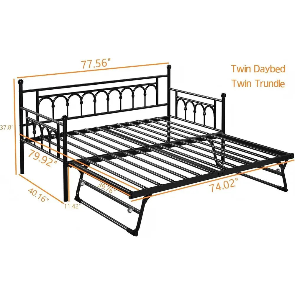 Twin Day Bed with Twin Trundle Bed