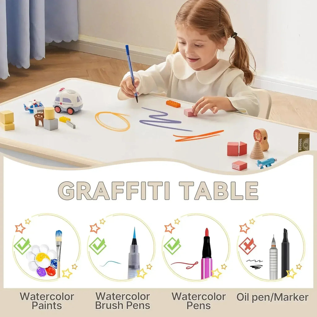 Kids Study Table and Chairs Set