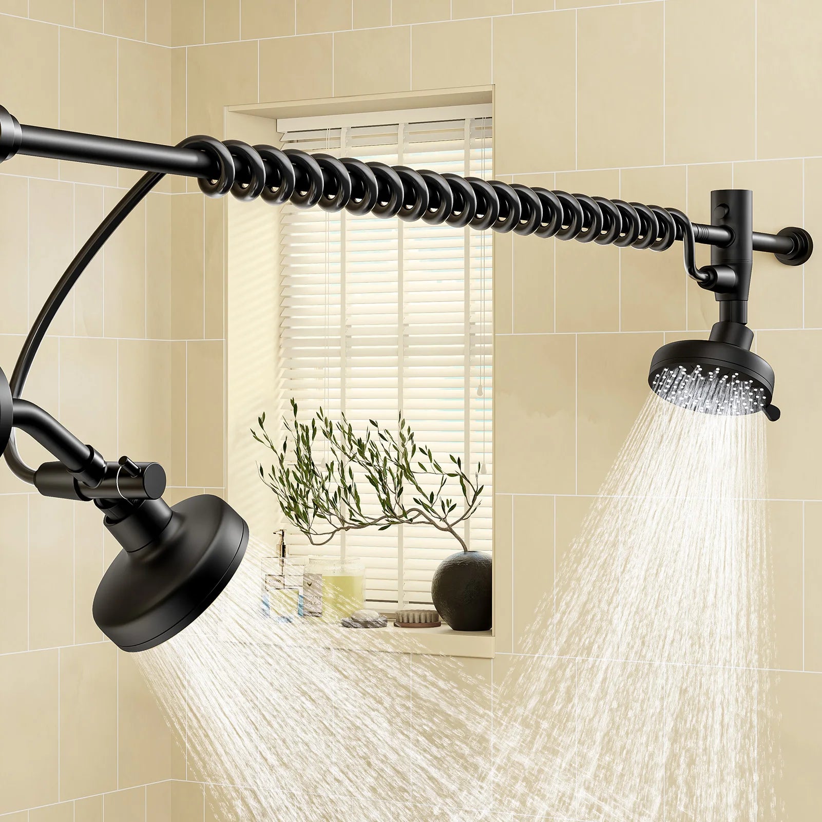Dual Shower Head with Original Adjustable Slider