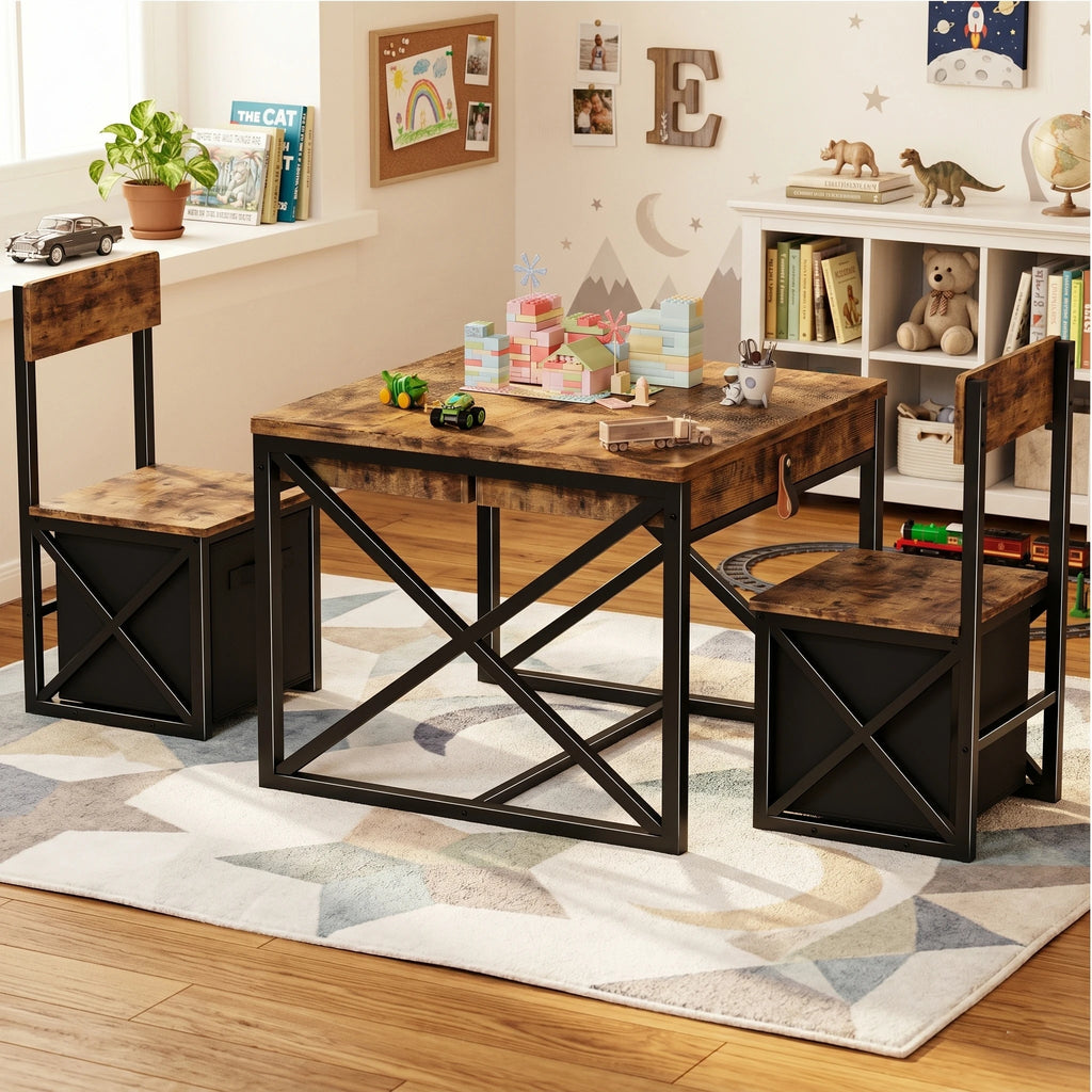 4-in-1 Kids Table and Chairs Set
