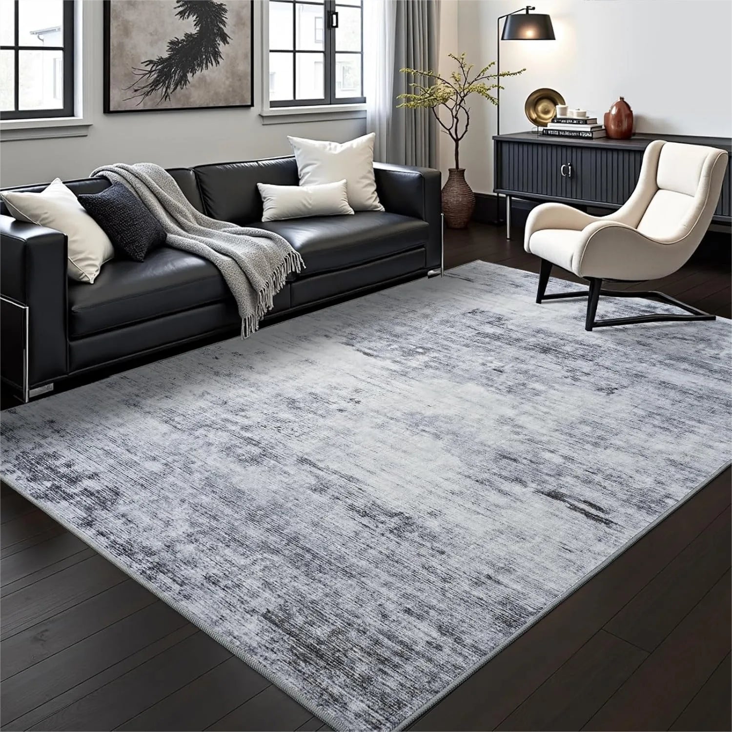 Abstract Washable Area Rug
