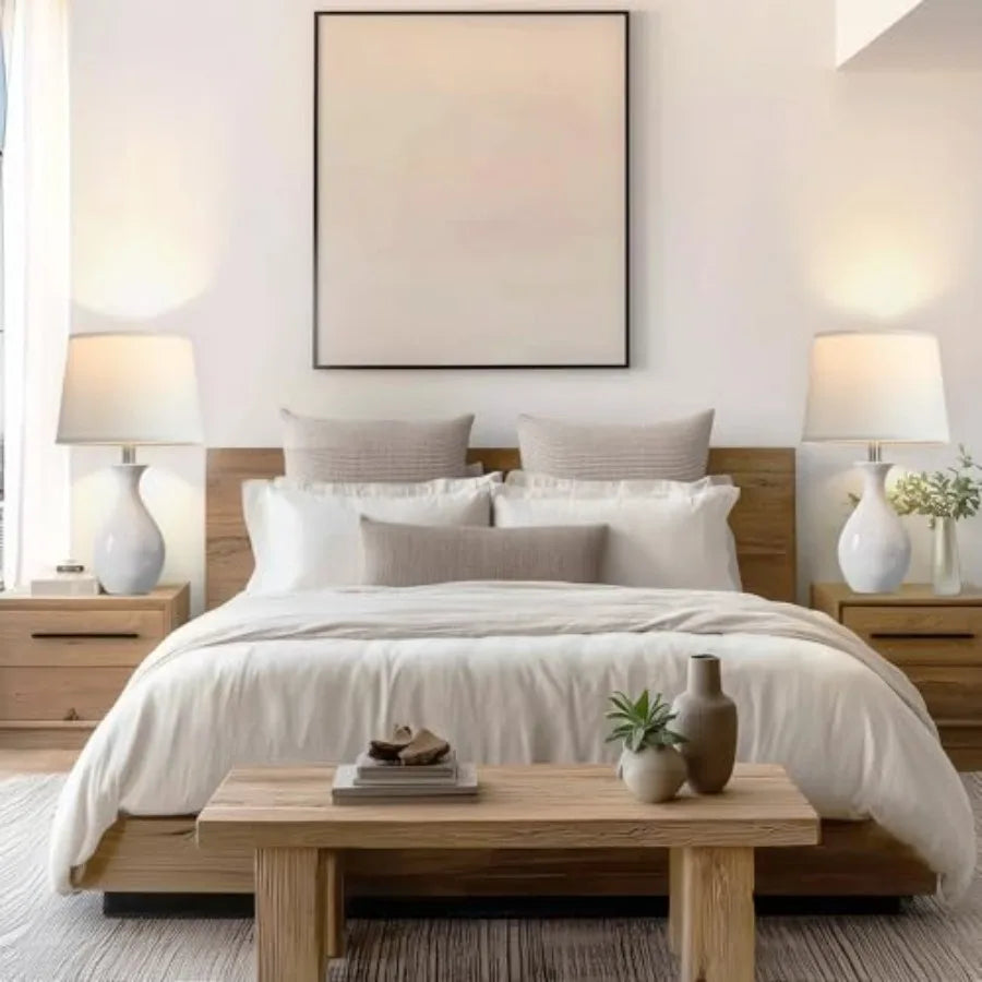 Modern Ceramic Bedside Lamps Set of 2