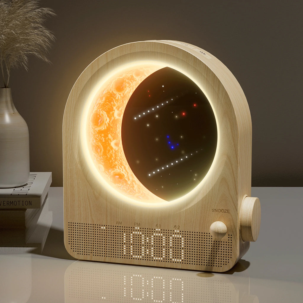 Dimmable Moon Lamp Dual Alarm Clock