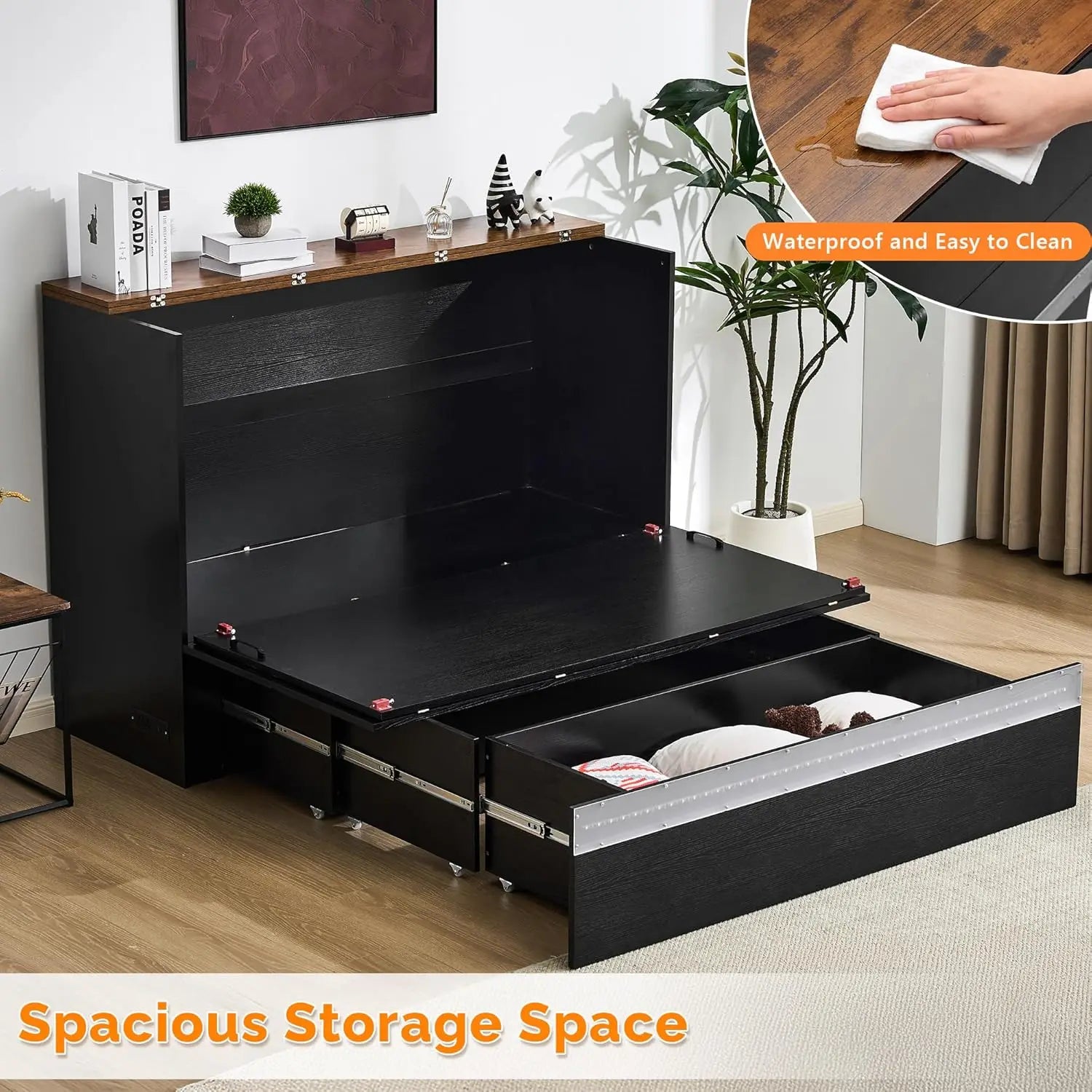 Queen Size Murphy Bed with Storage