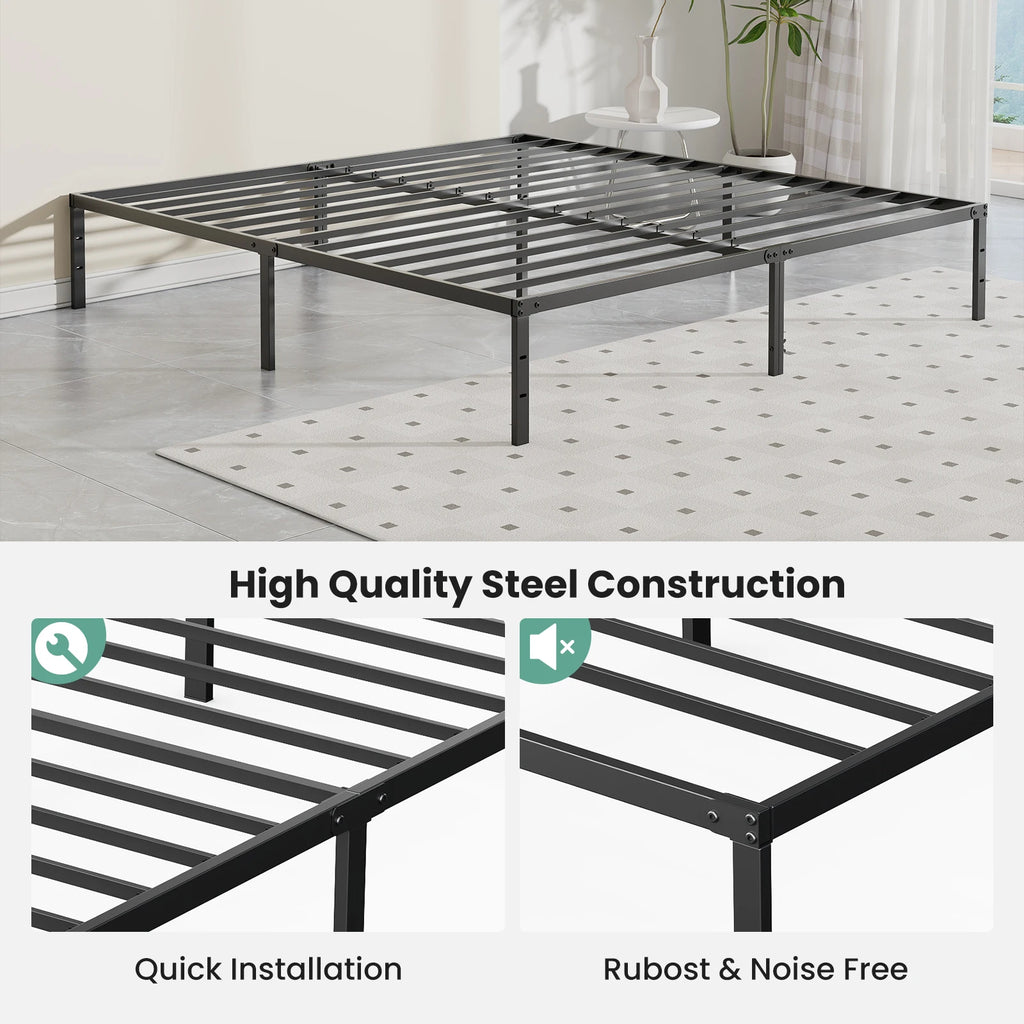 Metal Platform Bed Frame with Storage Space