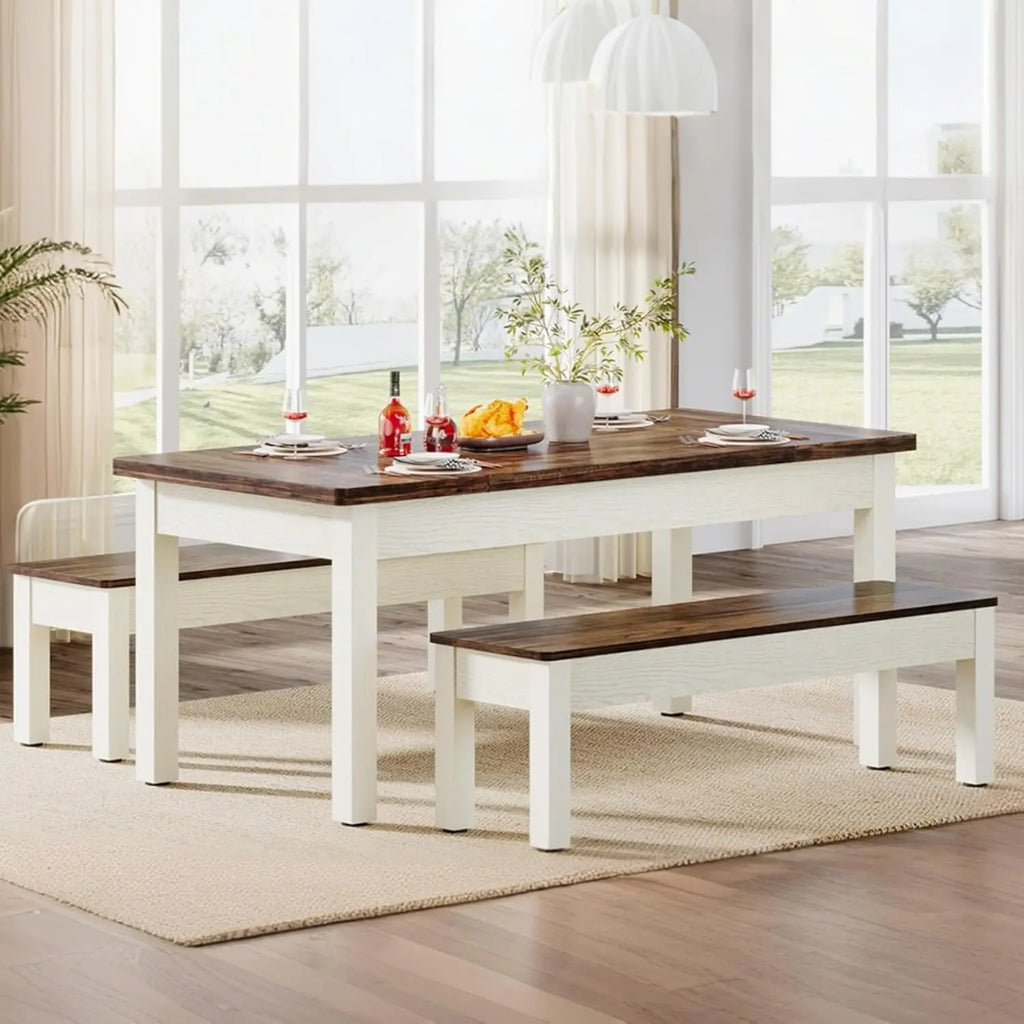 Farmhouse Kitchen Table Set for 4-6