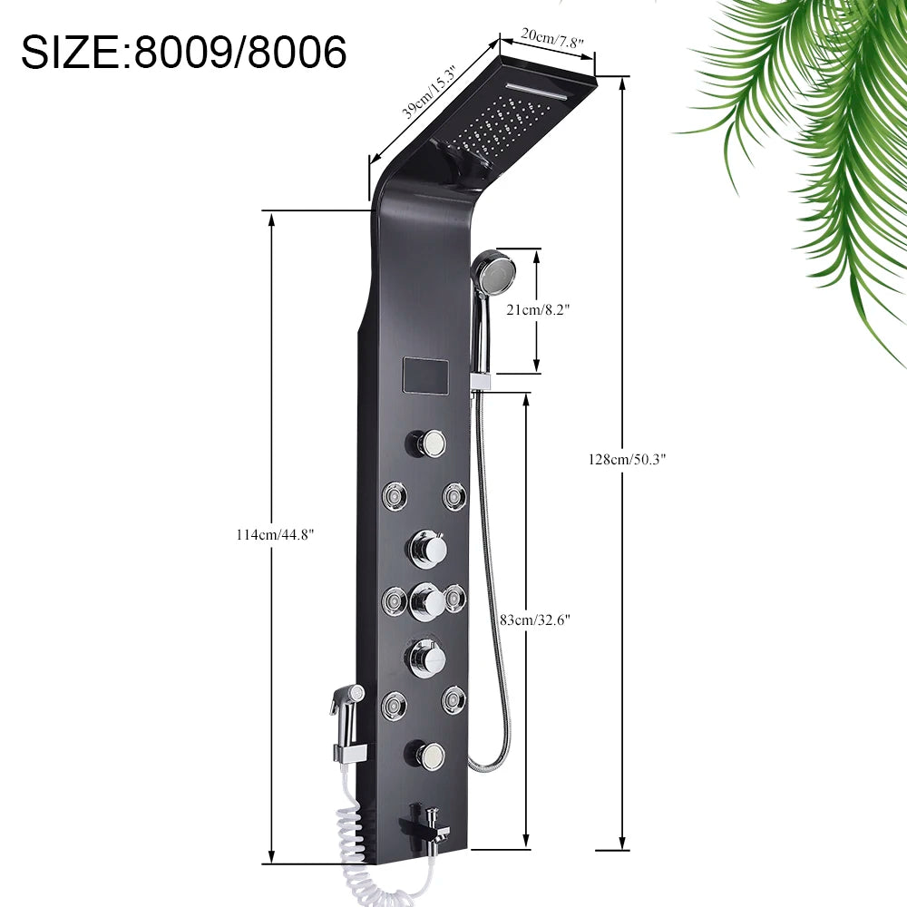 LED Jet Shower Waterfall Rain Shower