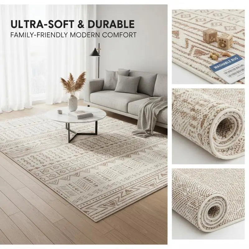 6 x 9 ft Washable Indoor Area Rug