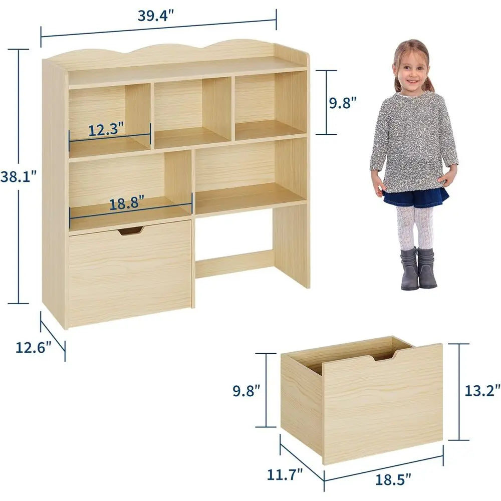 Children's Bookcase and Toy Storage Organizer