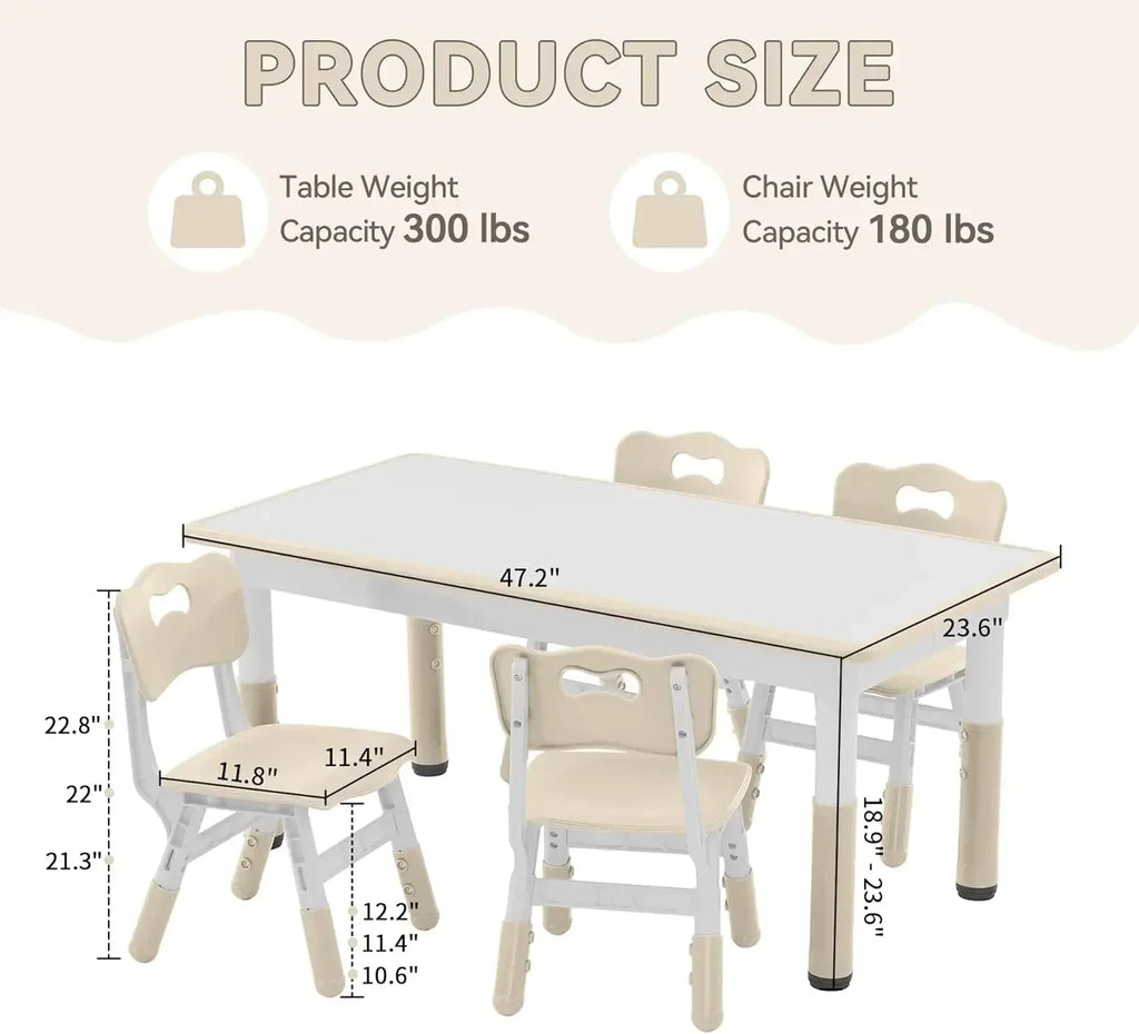 Kids Study Table and Chairs Set