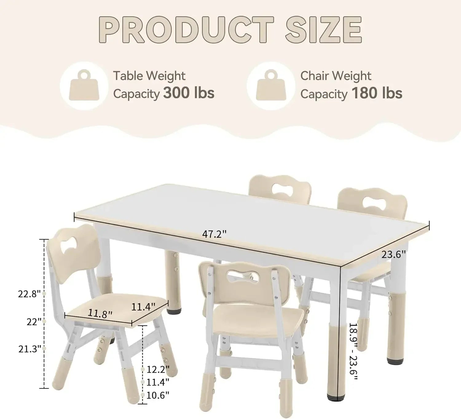 Kids Study Table and Chairs Set