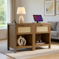 Boho-Styled Nightstands (Set of 2) with Charging Station