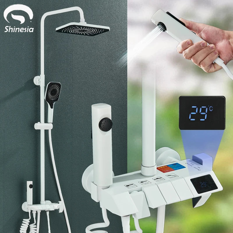 Black Rainfall Bathroom Shower System
