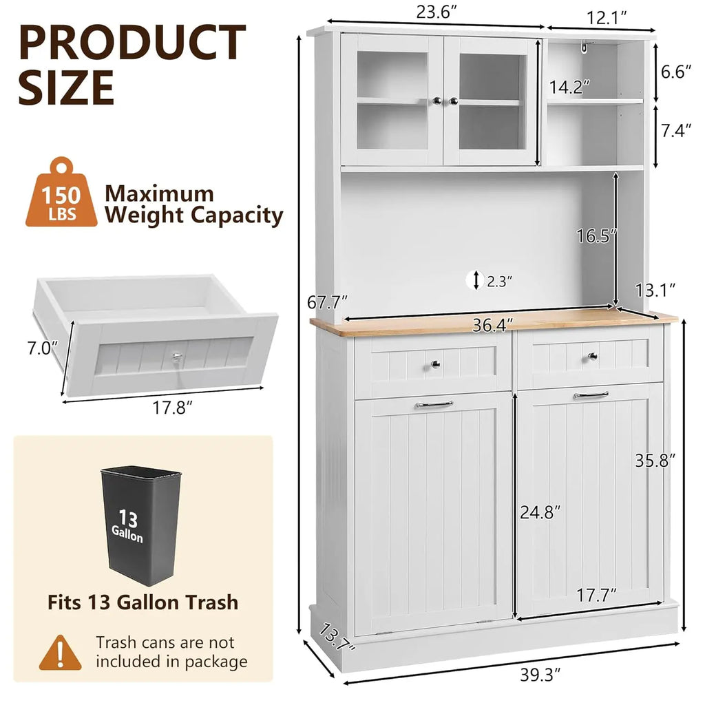 Freestanding Kitchen Pantry Storage Cabinet