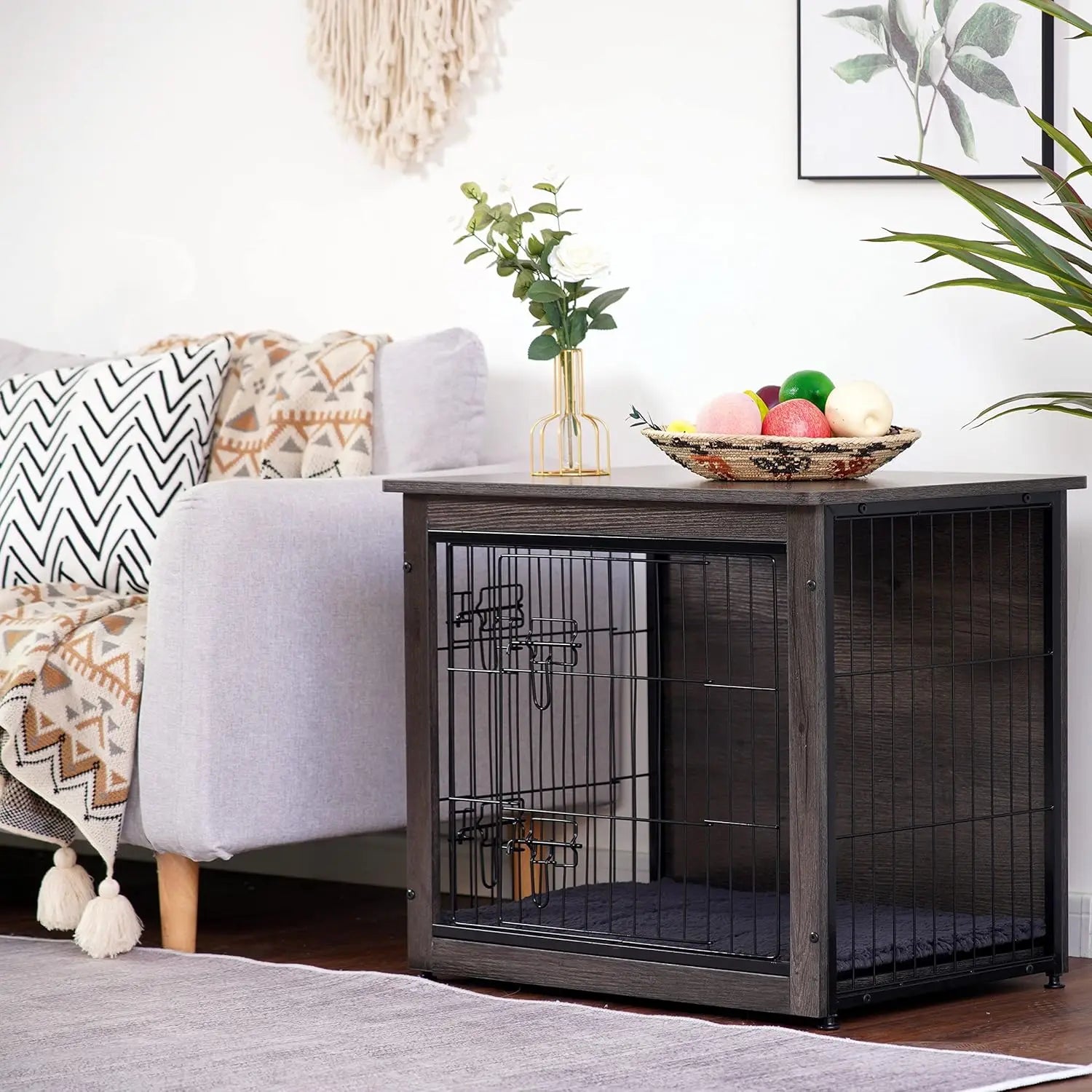 Dog Crate Furniture with Cushion