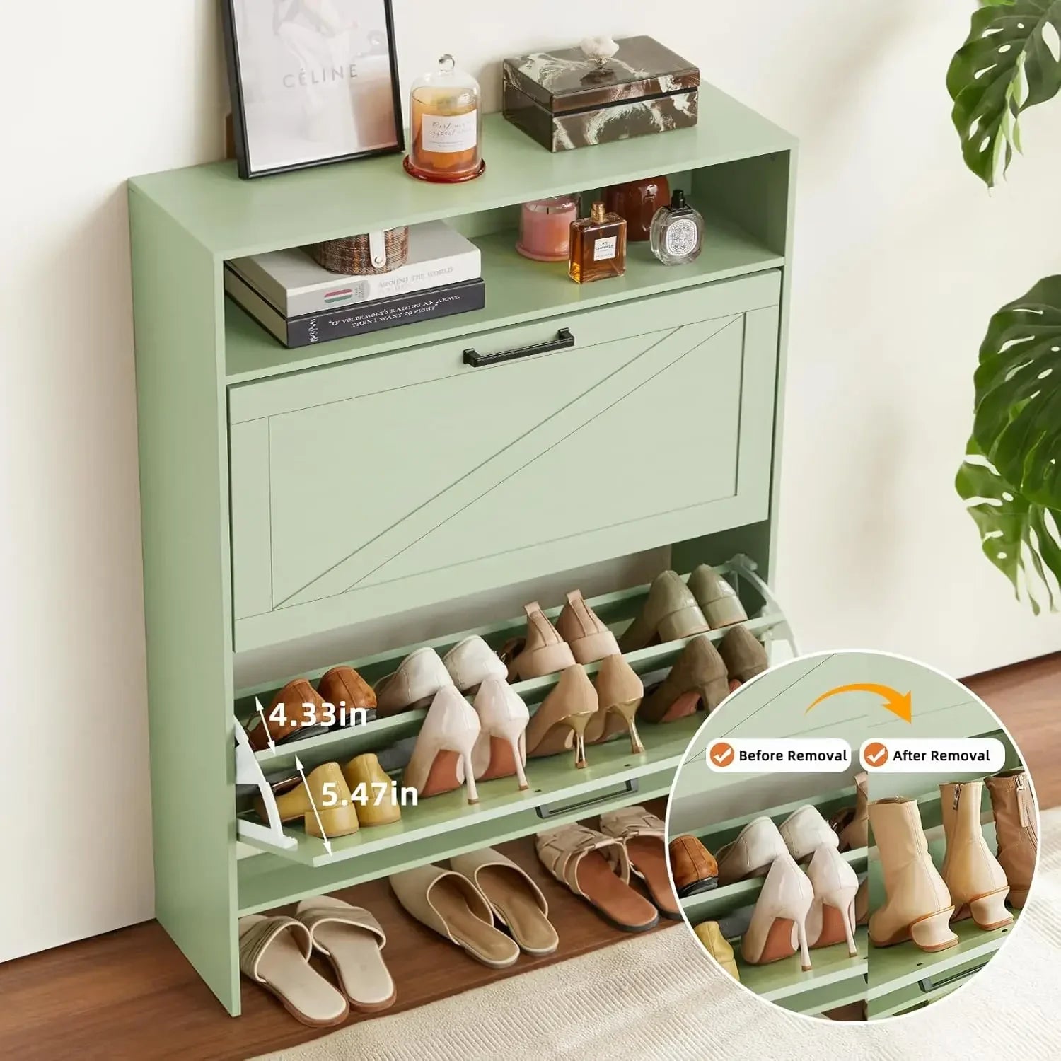 Farmhouse Shoe Storage Cabinet