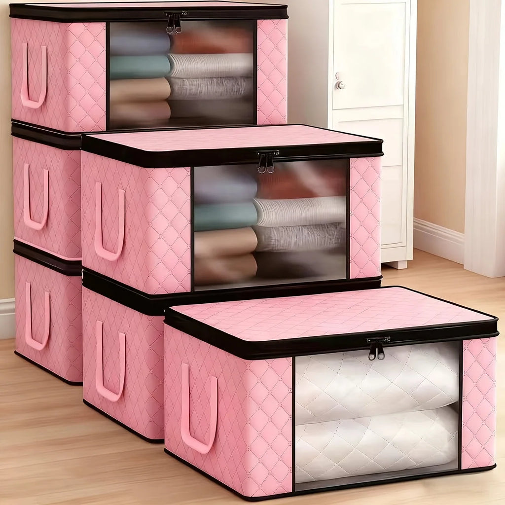 Foldable Storage Boxes with Windows (6 Large)