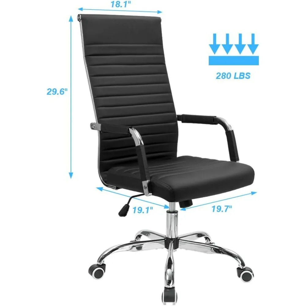 Ribbed High Back Office Chair
