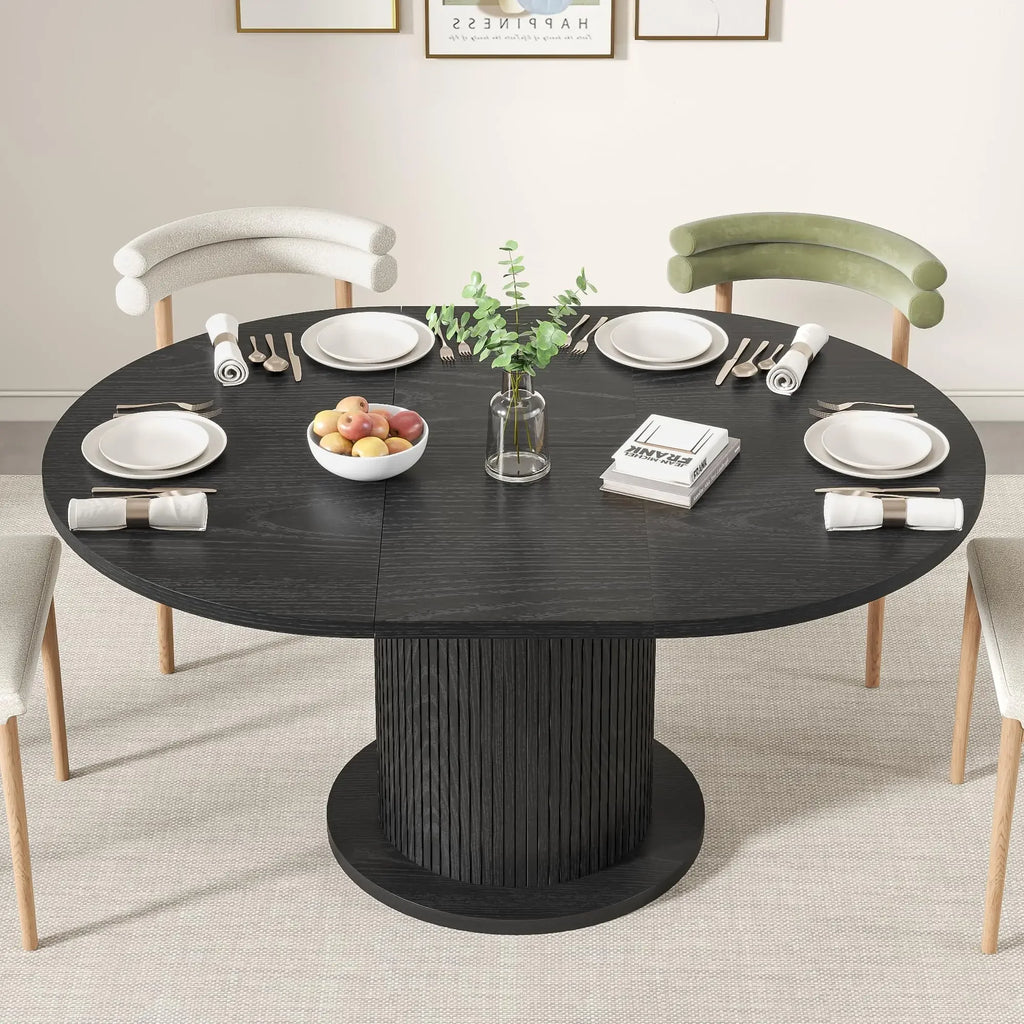 Modern Farmhouse Expandable Round Dining Table