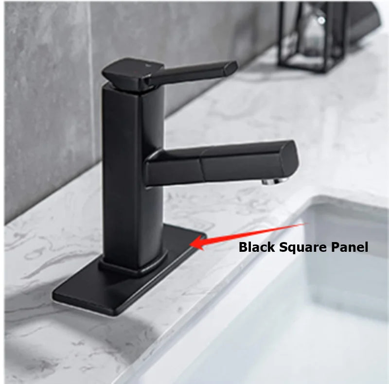 Stainless Steel Square Bathroom Washbasin Faucet