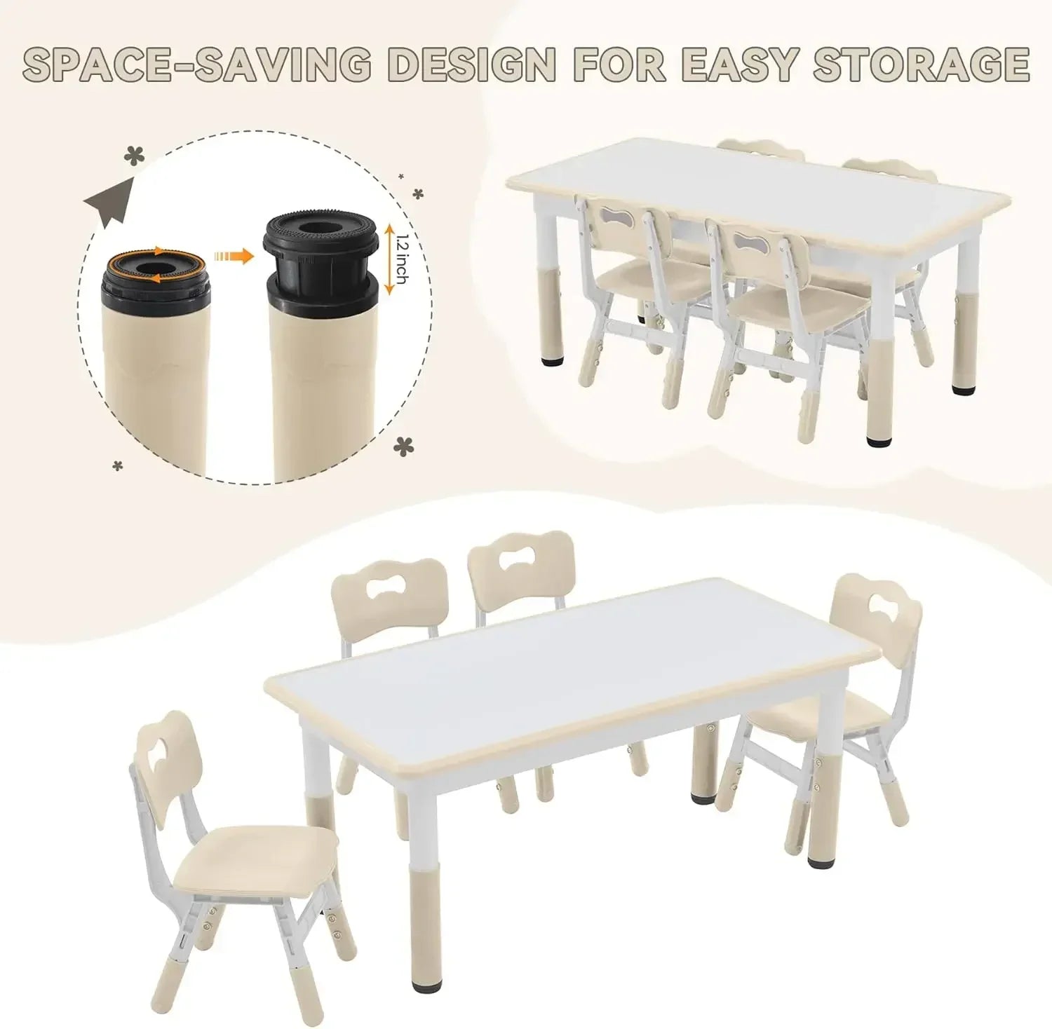 Kids Study Table and Chairs Set