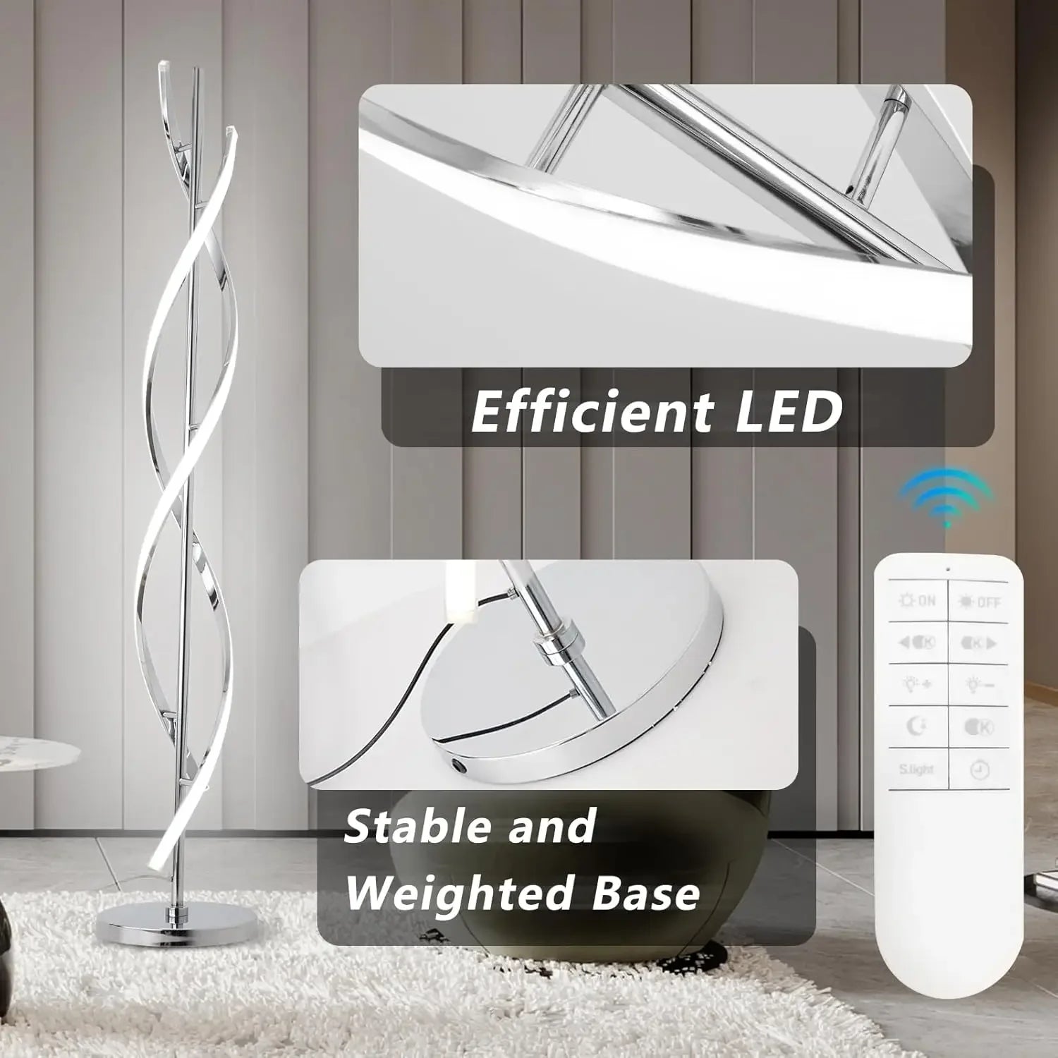 Modern Floor Dimmable Lamp with Remote Control