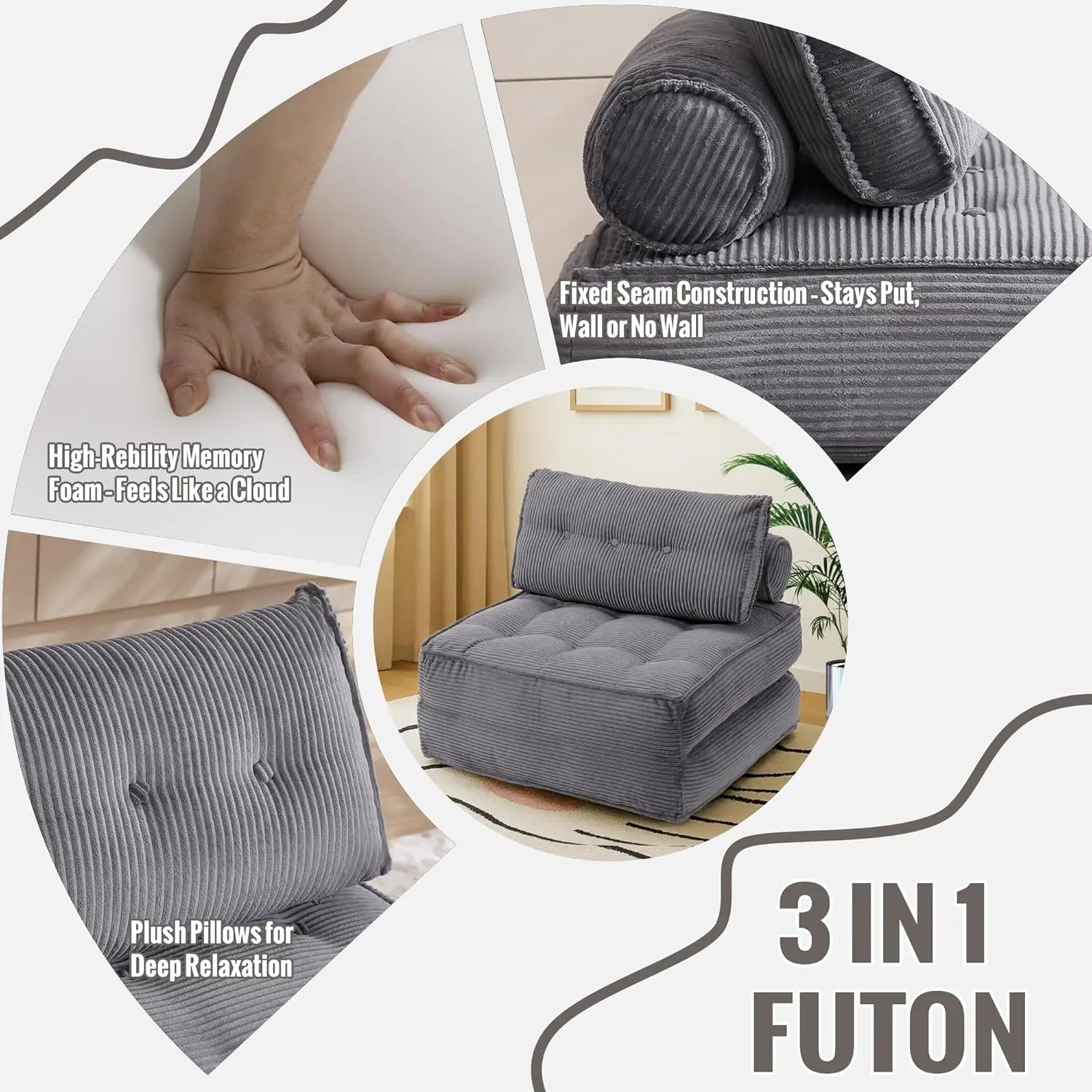 Convertible Boneless Folding Sofa Bed