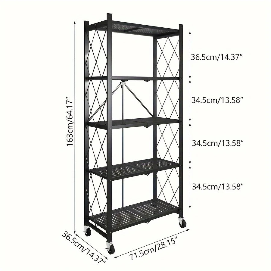 3/4/5-layer Heavy-duty Foldable Metal Storage Rack